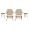 Manhattan Comfort Benson 6-Piece Patio Rocking Chair Set with Ottomans and Tables in Cream 2-OD-CV024-CR - alternate 2